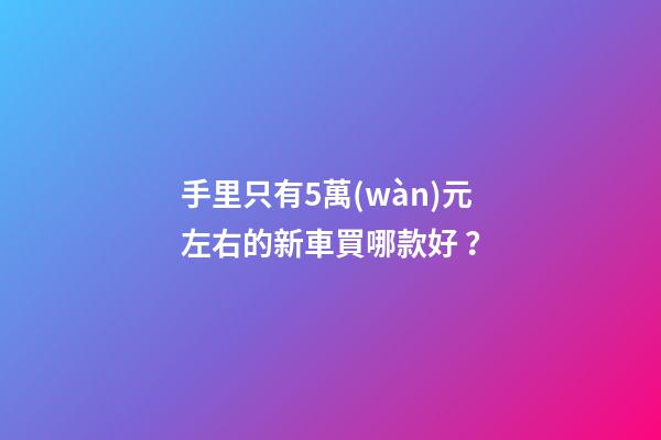 手里只有5萬(wàn)元左右的新車買哪款好？